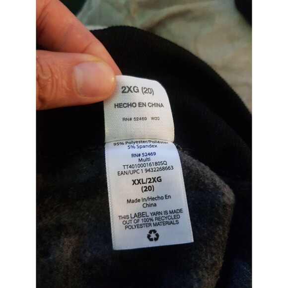 Time And Tru Womens Pants Size Plus XXL Size 20 Gray High Waist Fleece Camo - Picture 8 of 13